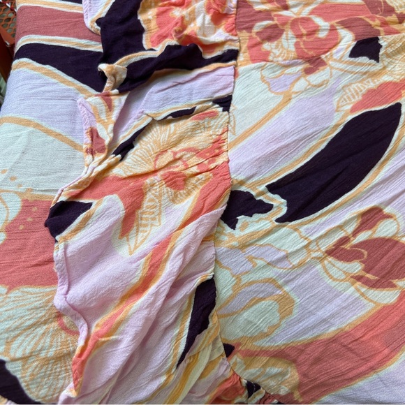 Free People Bring Back The Summer Ruffle Maxi Skirt Pink and Purple Floral - Picture 10 of 13